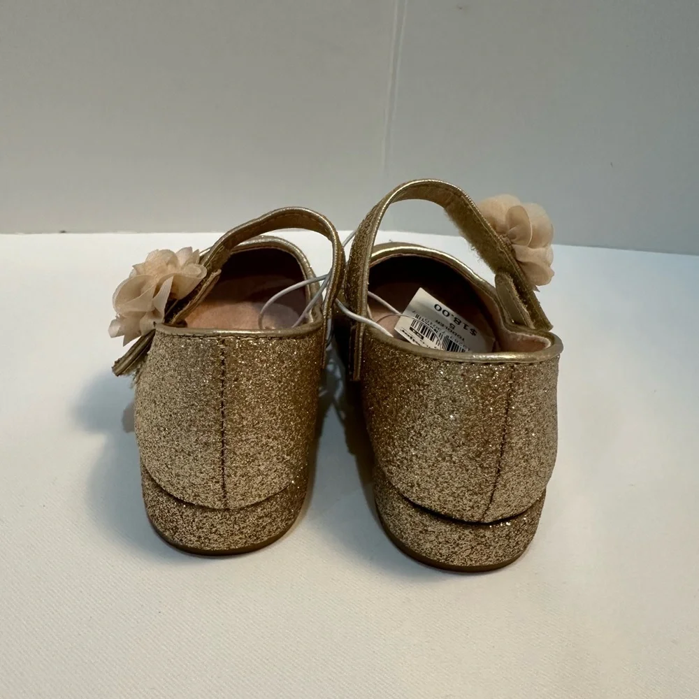 Girls Gold Glitter Shoes